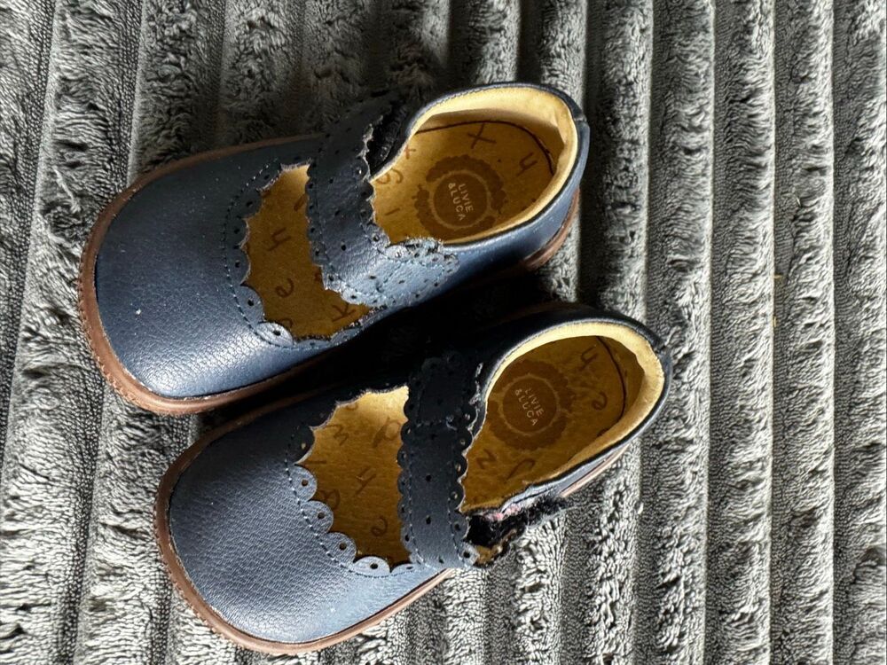 Livie and Luca Girls Navy Blue Leather Mary Jane’s Size 4